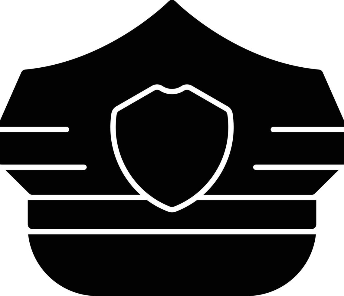 politie hoed glyph icoon vector