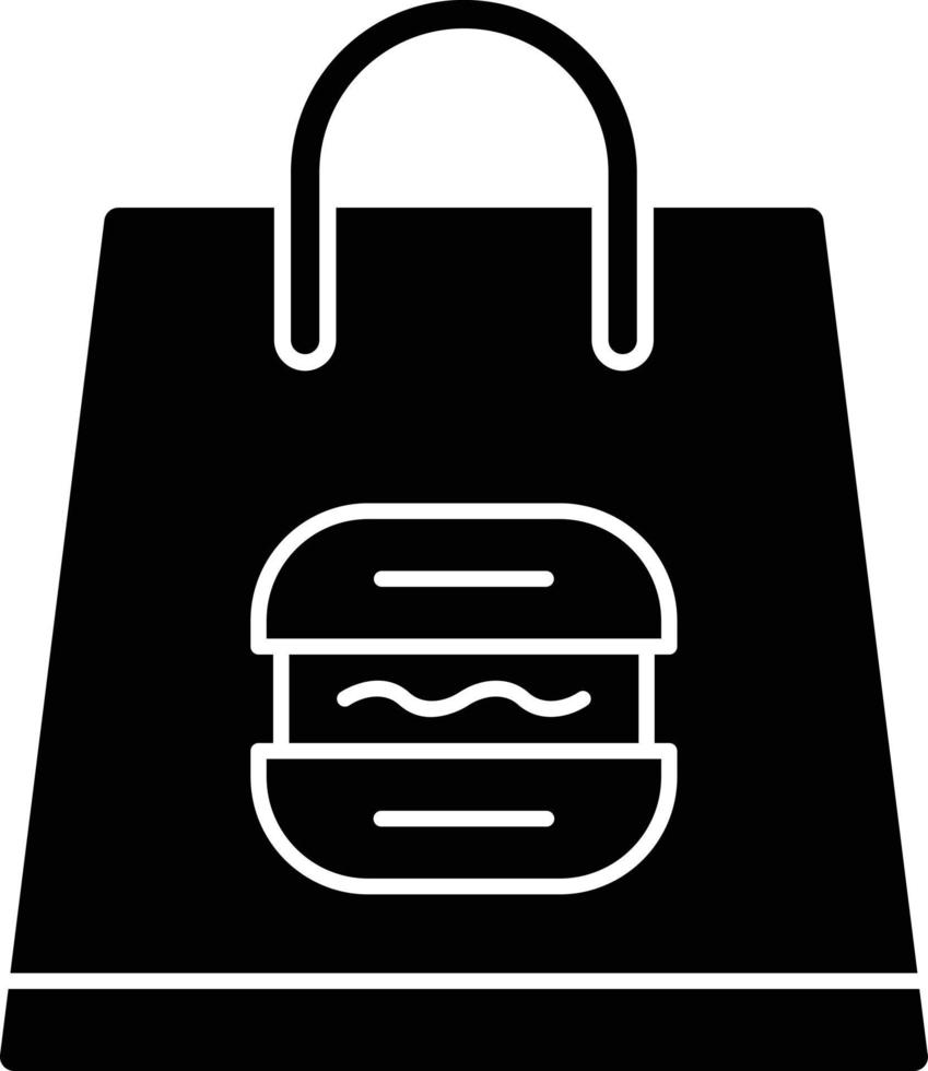 lunch zak glyph icoon vector