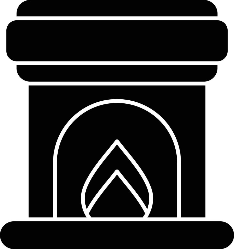 glyph-pictogram voor open haard vector