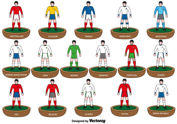 Subbuteo Spelers iconen - Vector