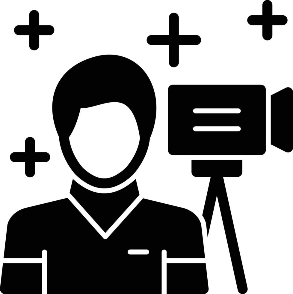 film maken glyph icoon vector