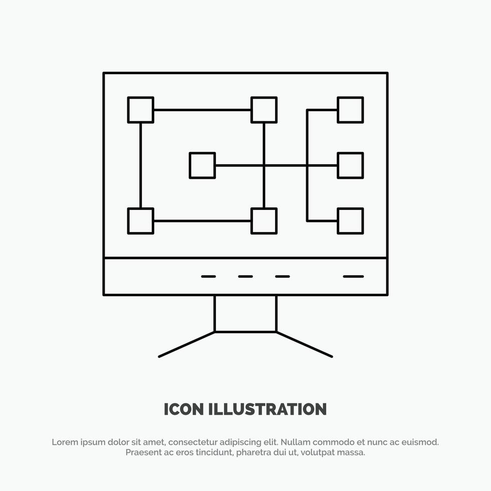 computer bouw reparatie lijn icoon vector