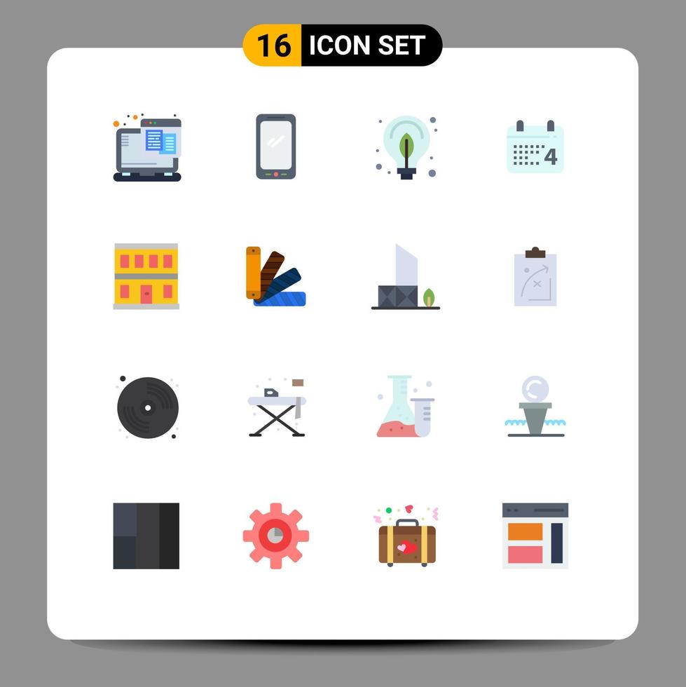 voorraad vector icoon pak van 16 lijn tekens en symbolen voor bouw datum iphone dag lamp bewerkbare pak van creatief vector ontwerp elementen