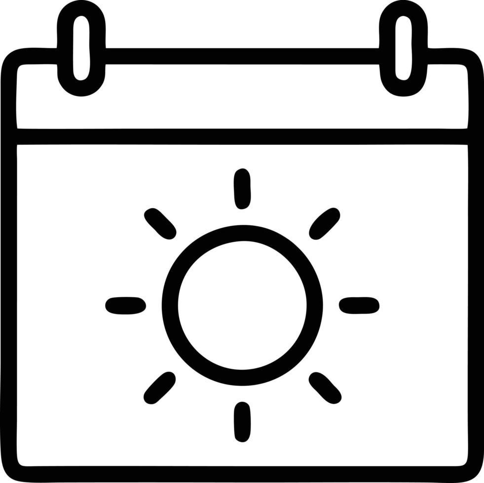 zon icoon in wit achtergrond, illustratie van zon icoon symbool in zwart Aan wit achtergrond vector