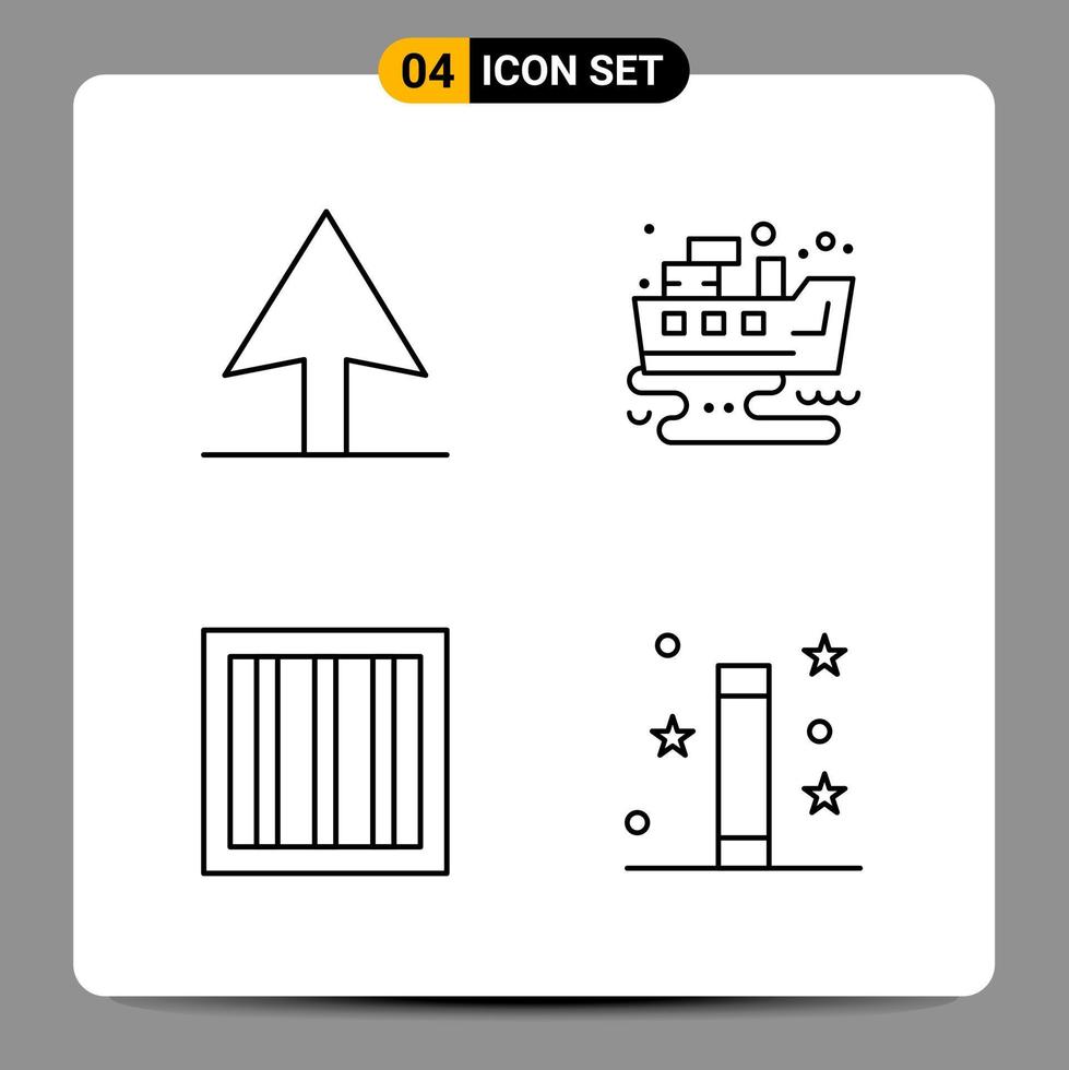 4 zwart icoon pak schets symbolen tekens voor snel reagerend ontwerpen Aan wit achtergrond 4 pictogrammen reeks vector