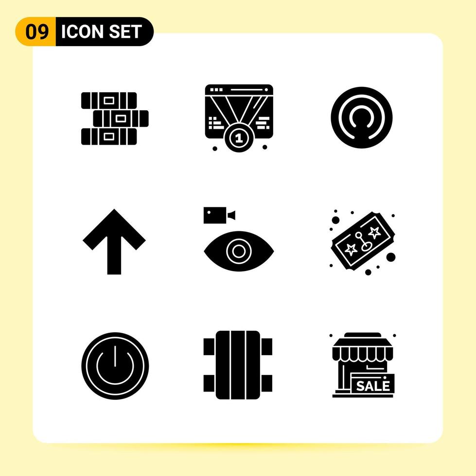 9 creatief pictogrammen voor modern website ontwerp en snel reagerend mobiel apps 9 glyph symbolen tekens Aan wit achtergrond 9 icoon pak vector