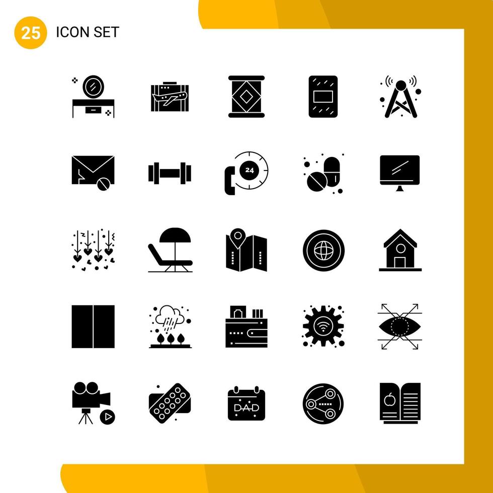 25 icoon reeks solide stijl icoon pak glyph symbolen geïsoleerd Aan wit achtergrondkleur voor snel reagerend website ontwerpen creatief zwart icoon vector achtergrond