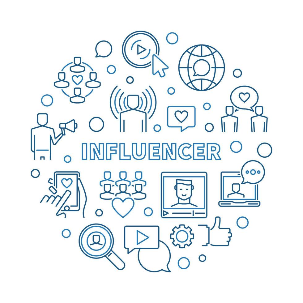 influencer vector ronde concept schets illustratie