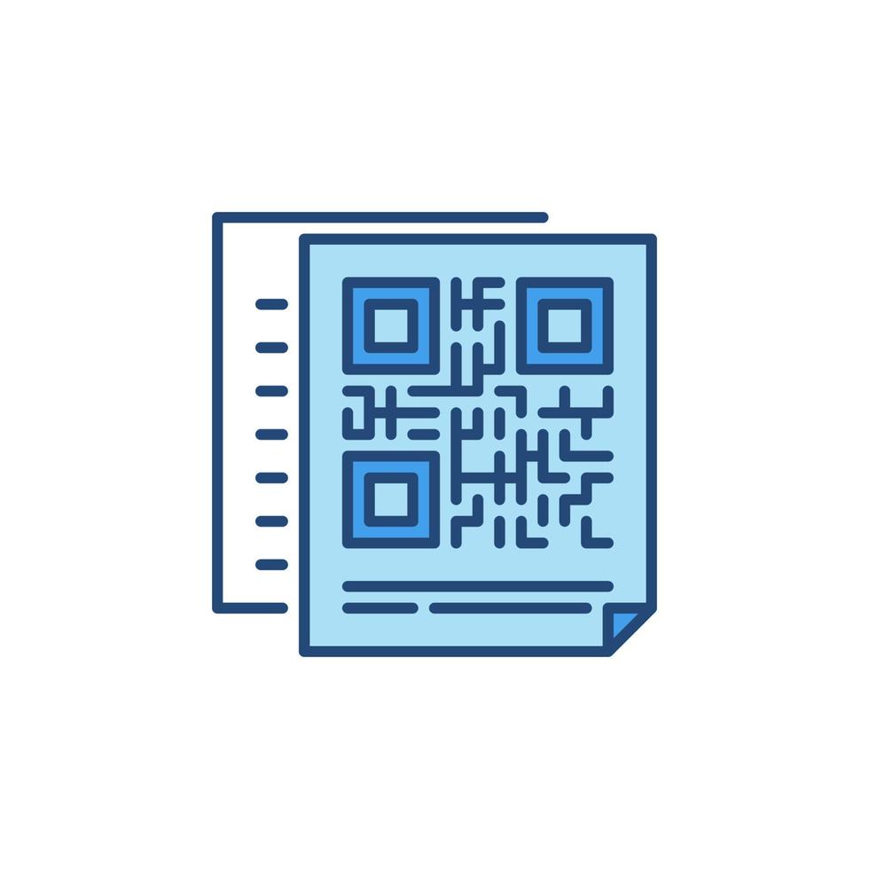 document met qr code vector concept gekleurde icoon