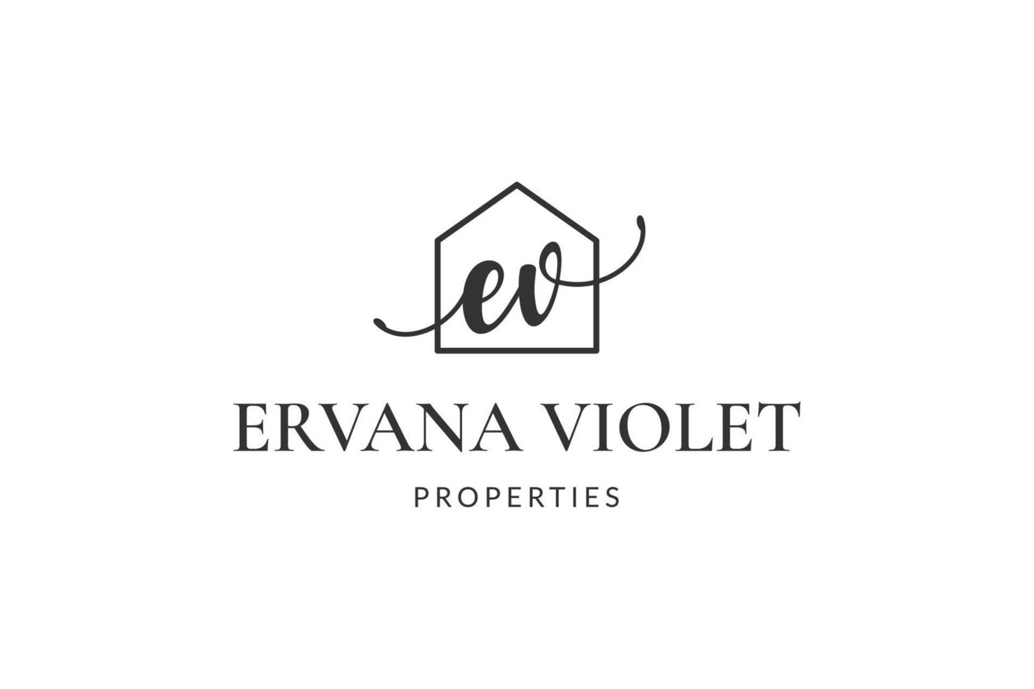 eerste brief ev e logo echt landgoed. huis, huis, eigendom, gebouw vector ontwerp verzameling