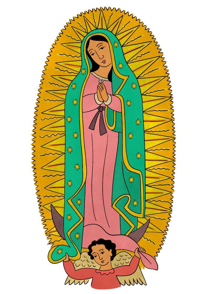 maagd Maria, Katholiek aanroeping van onze dame van guadalupe, keizerin van Amerika vector