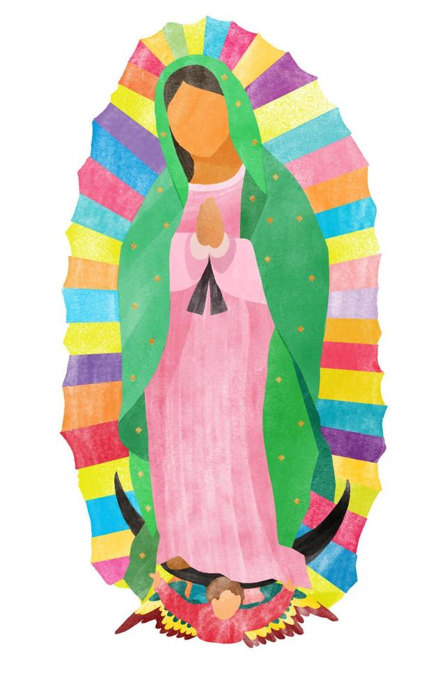 maagd Maria, Katholiek aanroeping van onze dame van guadalupe, keizerin van Amerika vector