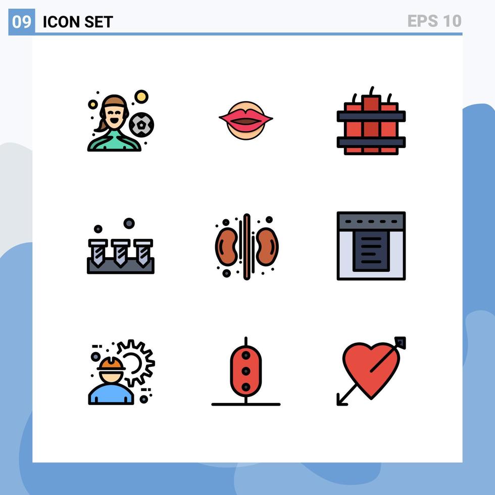 reeks van 9 modern ui pictogrammen symbolen tekens voor Gezondheid hardware schoonheid uitrusting schroef bewerkbare vector ontwerp elementen