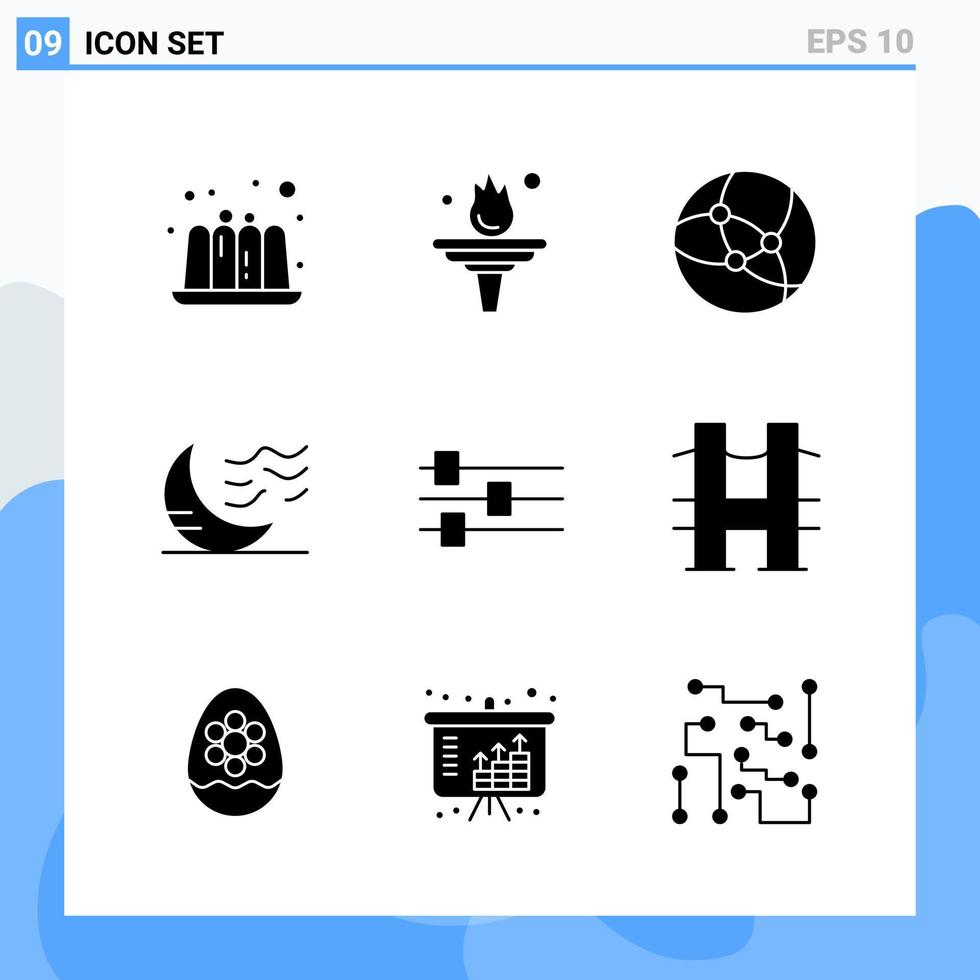 modern 9 solide stijl pictogrammen glyph symbolen voor algemeen gebruik creatief solide icoon teken geïsoleerd Aan wit achtergrond 9 pictogrammen pak creatief zwart icoon vector achtergrond