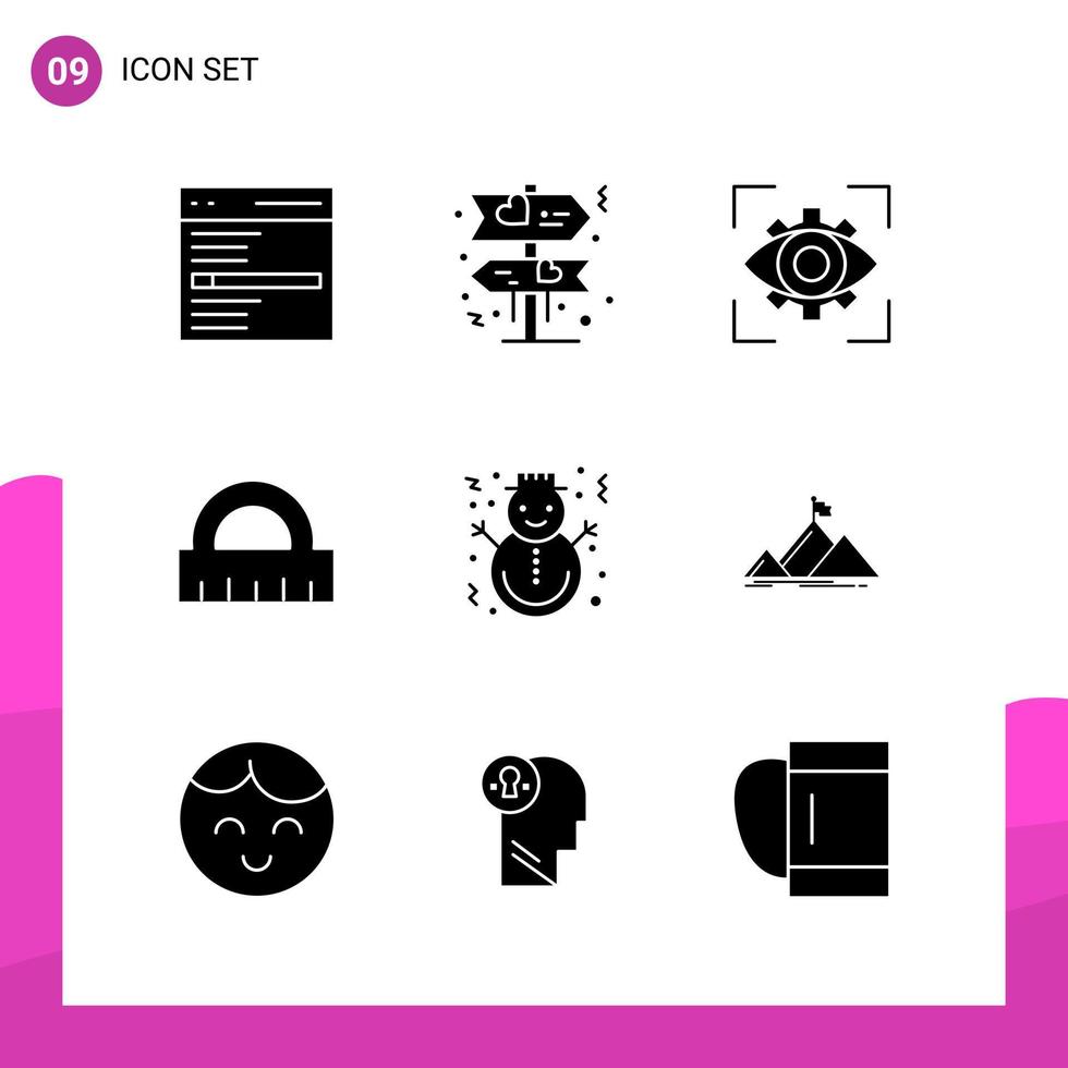 glyph icoon reeks pak van 9 solide pictogrammen geïsoleerd Aan wit achtergrond voor snel reagerend website ontwerp afdrukken en mobiel toepassingen vector