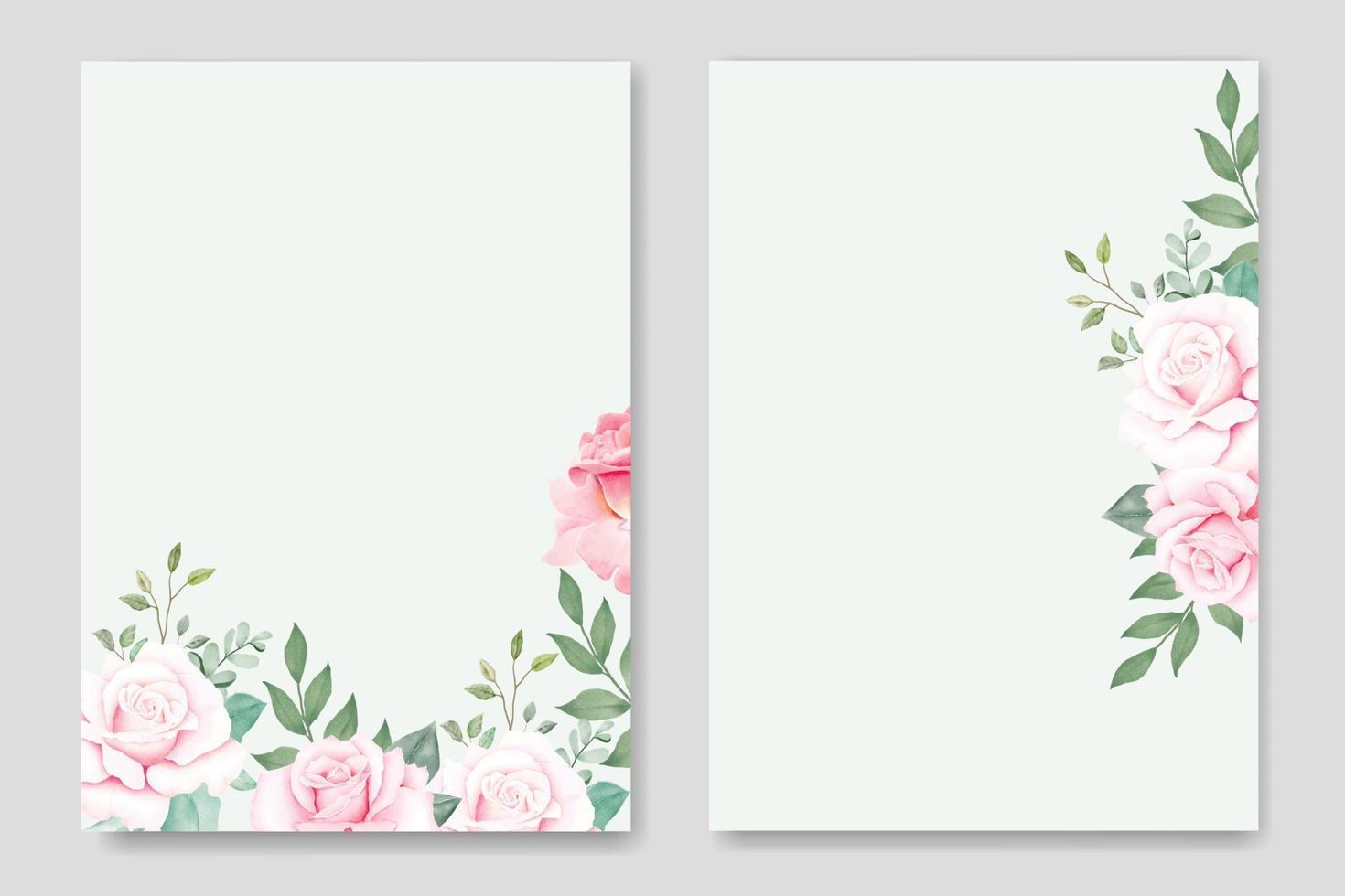 elegant bloemen roos bruiloft uitnodiging kaart vector