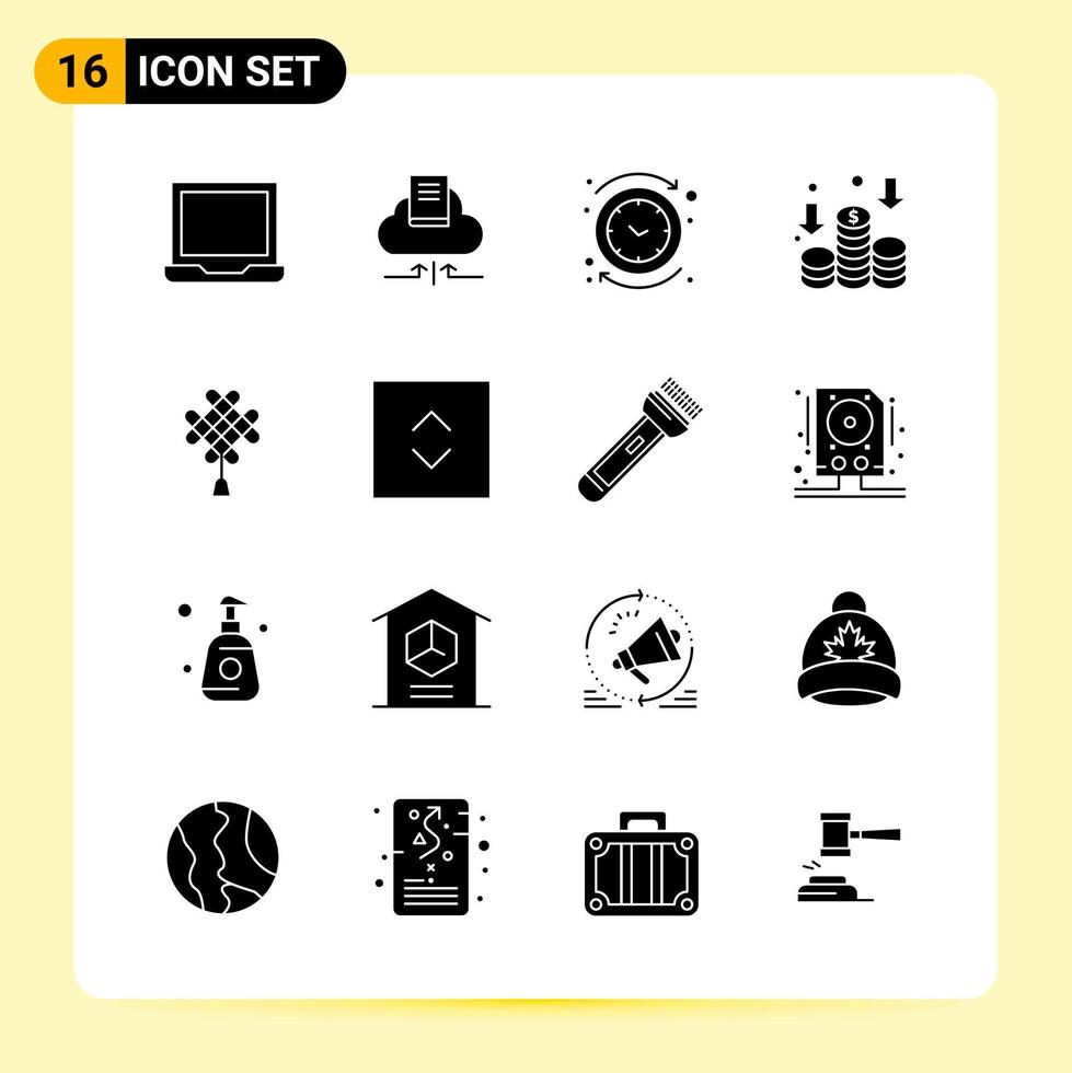 16 creatief pictogrammen voor modern website ontwerp en snel reagerend mobiel apps 16 glyph symbolen tekens Aan wit achtergrond 16 icoon pak vector