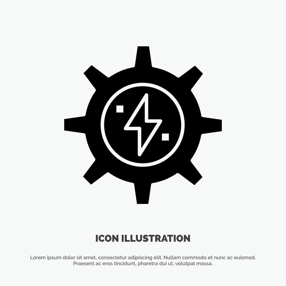 uitrusting energie zonne- macht solide glyph icoon vector