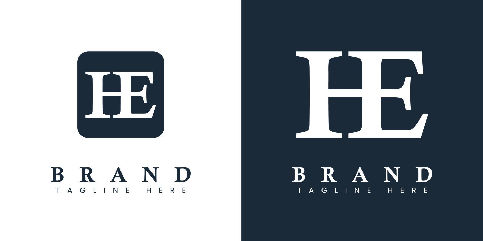 modern brief hij logo, geschikt voor ieder bedrijf of identiteit met hij of eh initialen. vector