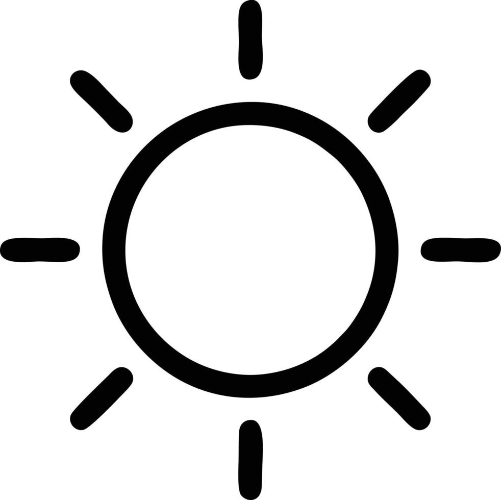 zon icoon in wit achtergrond, illustratie van zon icoon symbool in zwart Aan wit achtergrond vector