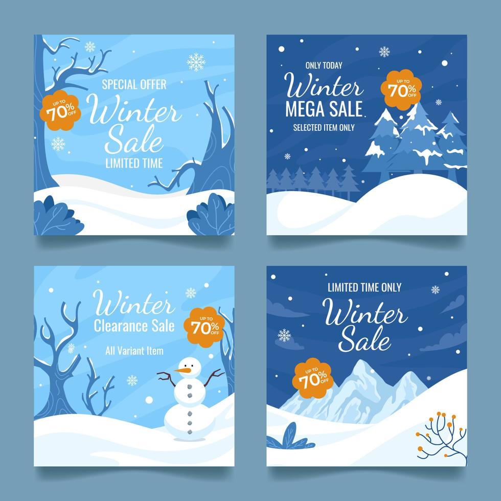 winter verkoop sociale media sjabloon voor spandoek vector