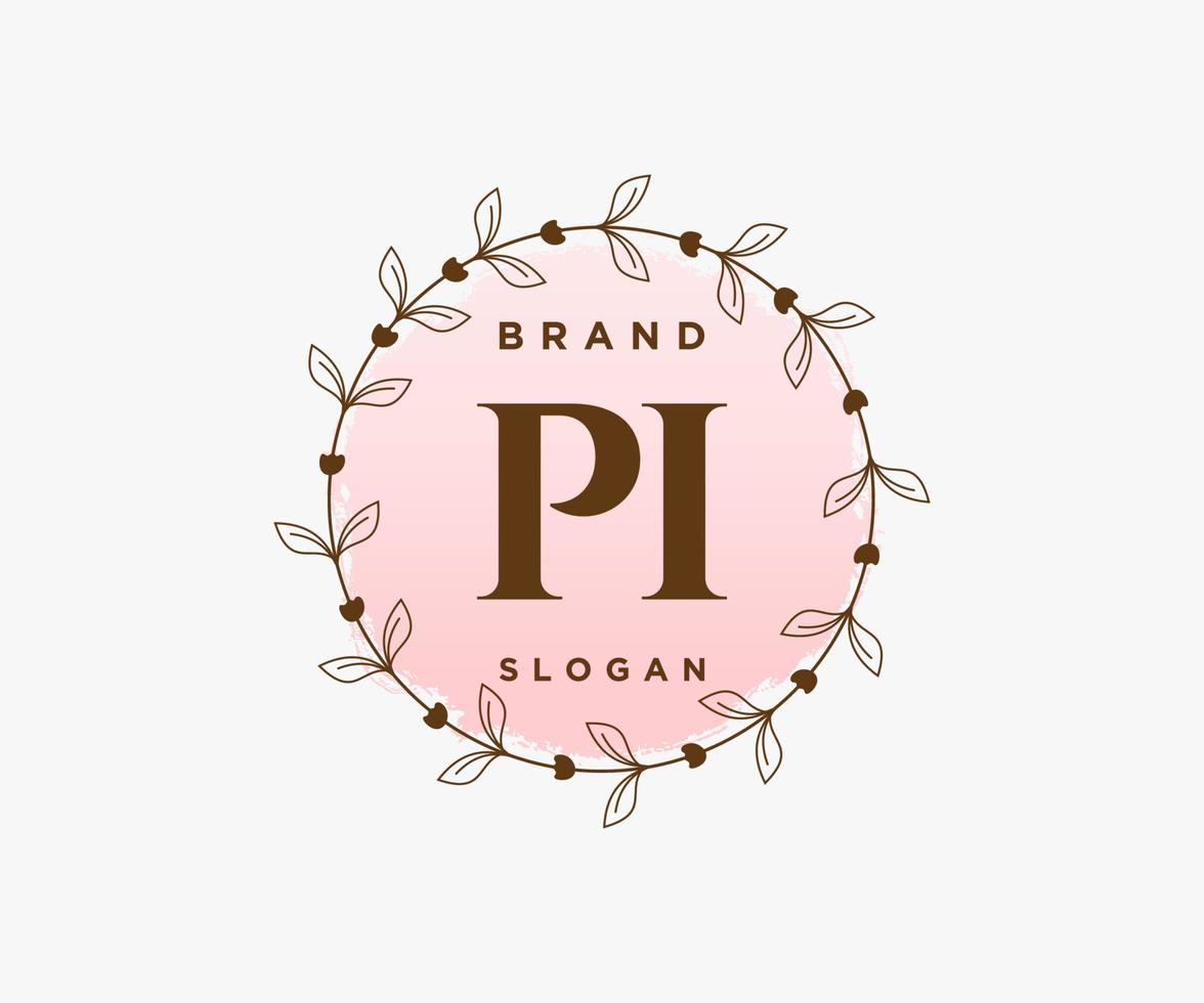 eerste pi vrouwelijk logo. bruikbaar voor natuur, salon, spa, kunstmatig en schoonheid logo's. vlak vector logo ontwerp sjabloon element.