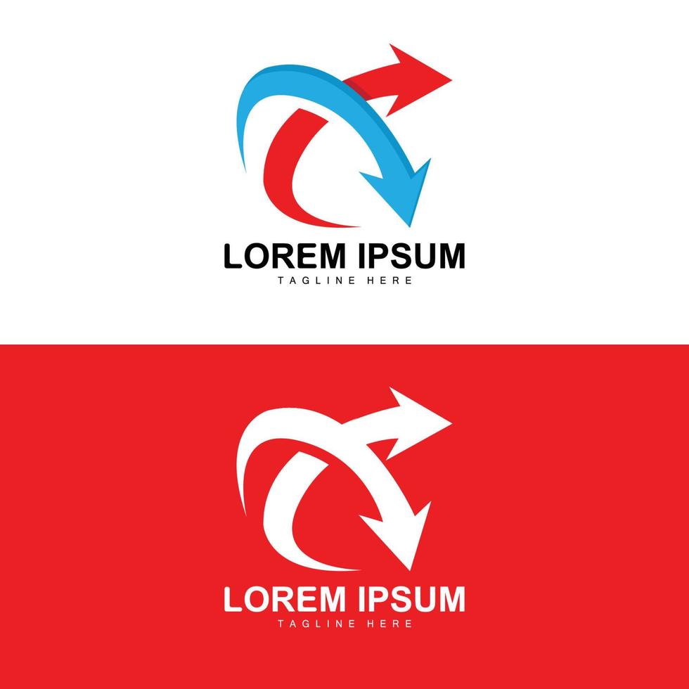 pijl richting logo, weg teken ontwerp, merk ontwerp vector