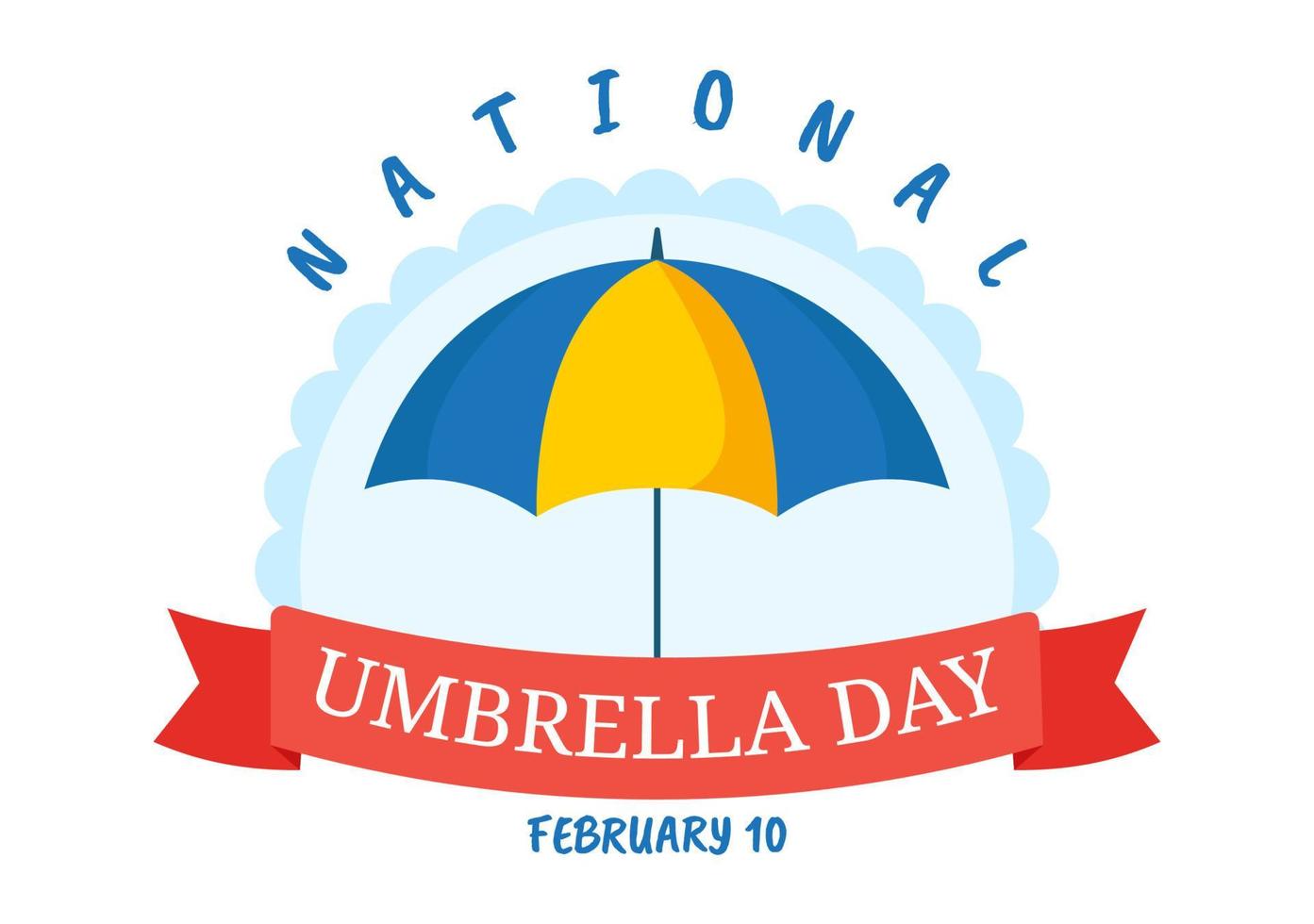 nationaal paraplu dag viering Aan februari 10e naar beschermen ons van regen en zon in vlak tekenfilm hand- getrokken sjabloon illustratie vector