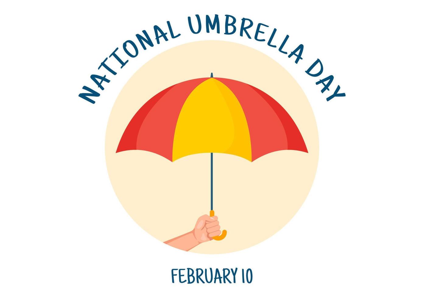 nationaal paraplu dag viering Aan februari 10e naar beschermen ons van regen en zon in vlak tekenfilm hand- getrokken sjabloon illustratie vector