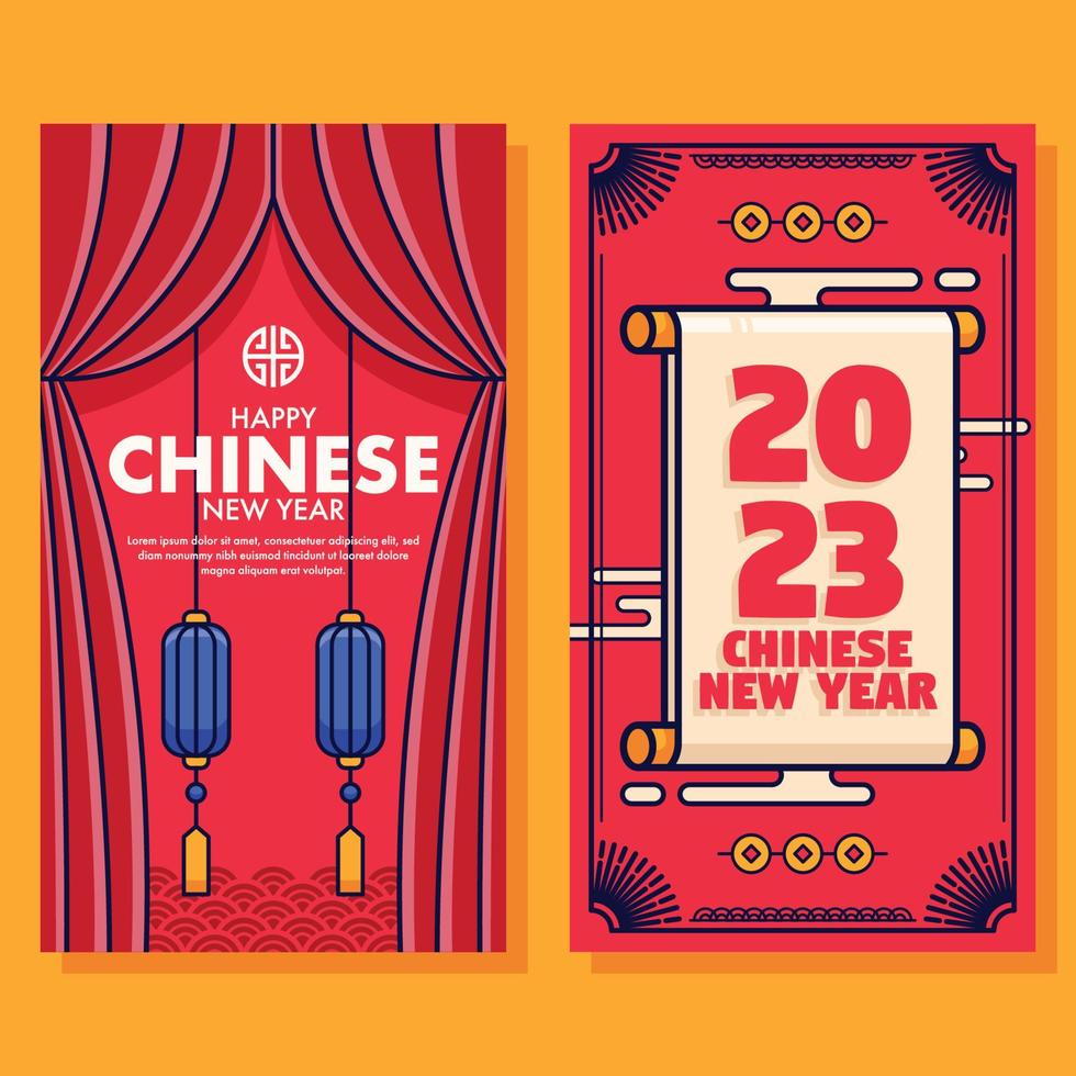 vlak verticaal banier Chinese nieuw jaar achtergrond vector