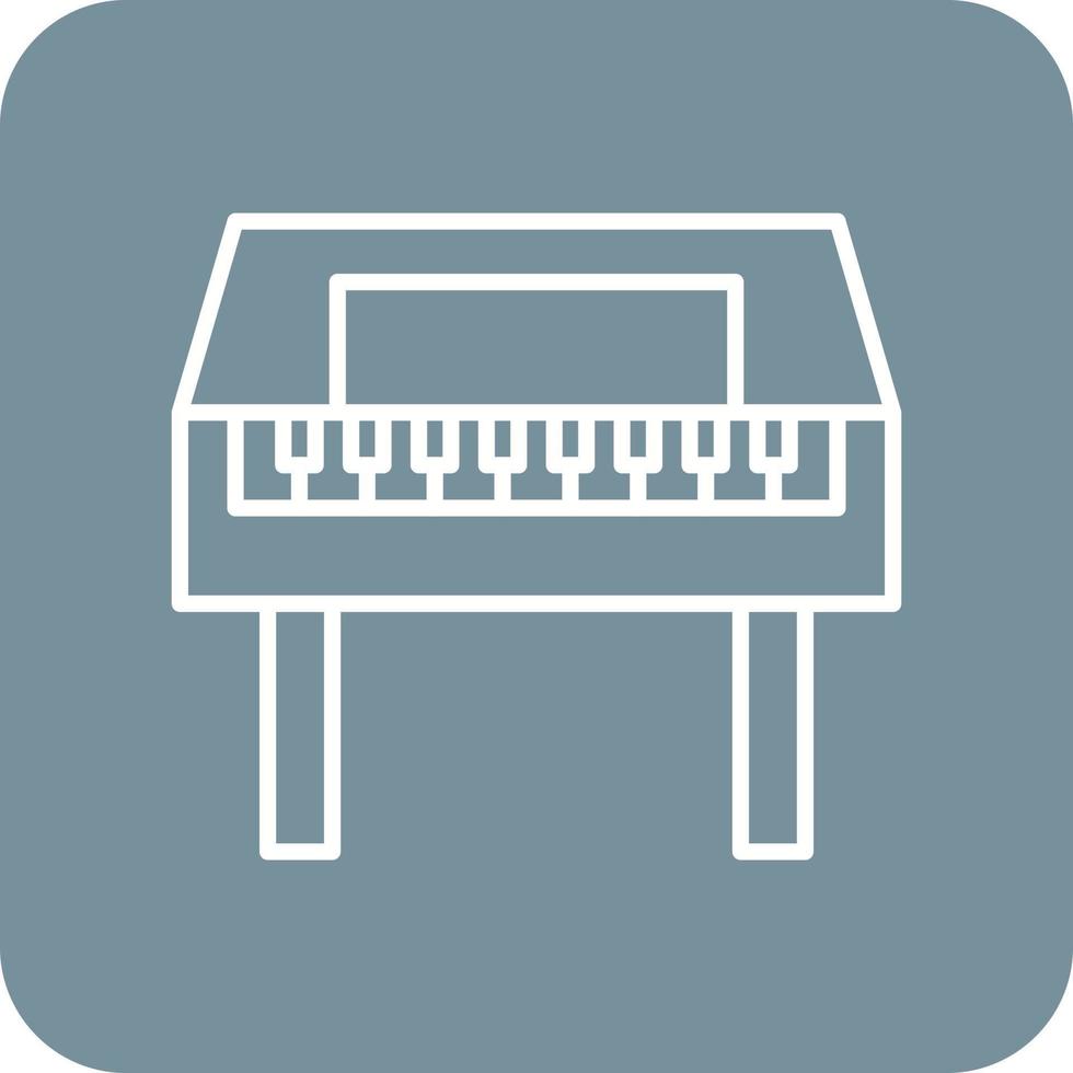 houten piano lijn ronde hoek achtergrond pictogrammen vector