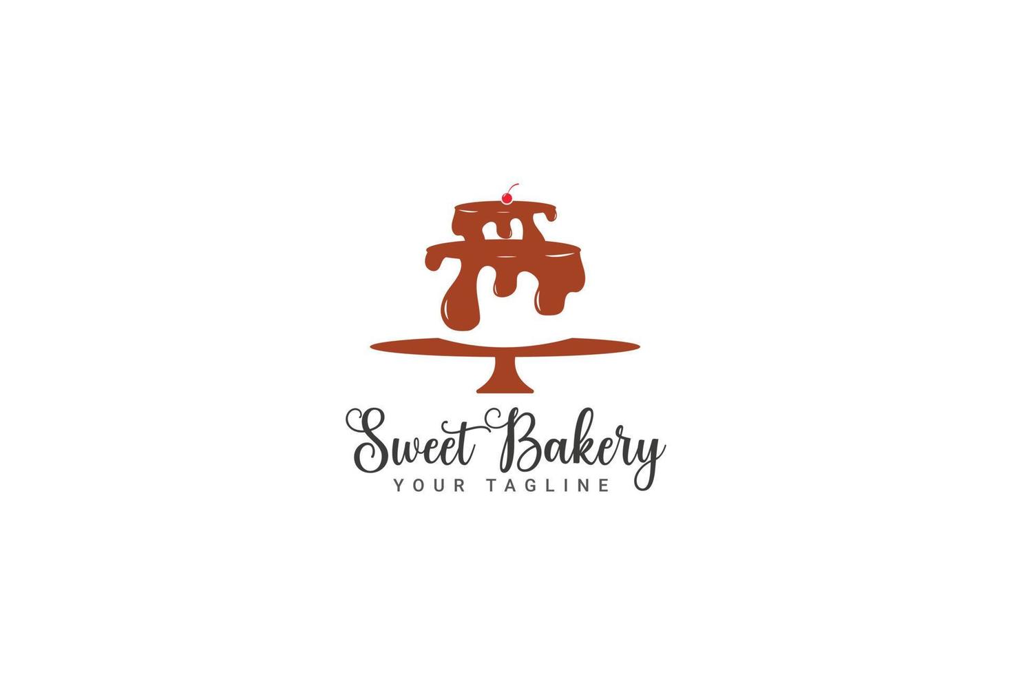 zoet taart bakkerij winkel logo vector icoon illustratie