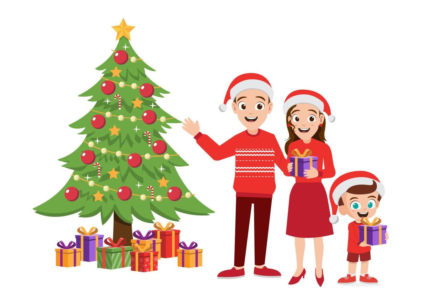 gelukkig familie vieren Kerstmis vector illustratie