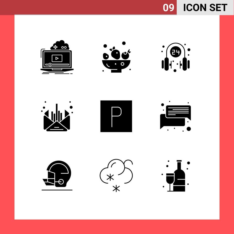 universeel icoon symbolen groep van 9 modern solide glyphs van park bedrijf koptelefoon beheer supporter bewerkbare vector ontwerp elementen