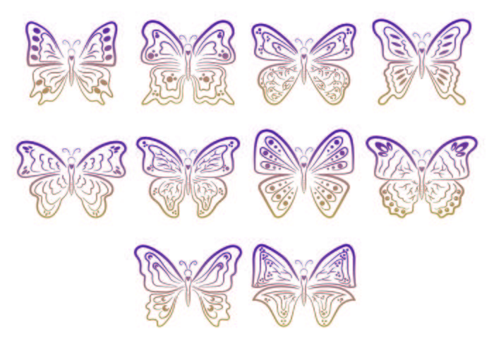 Set Mariposa Symbolen vector