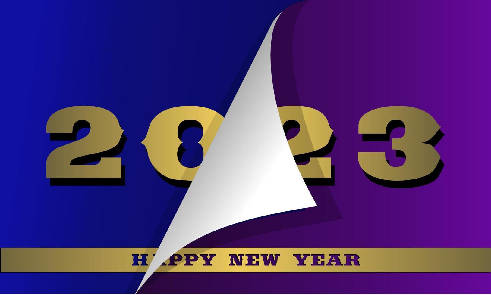 gelukkig nieuw jaar viering 2023 met typografie belettering. vector illustratie, tekst en aantal
