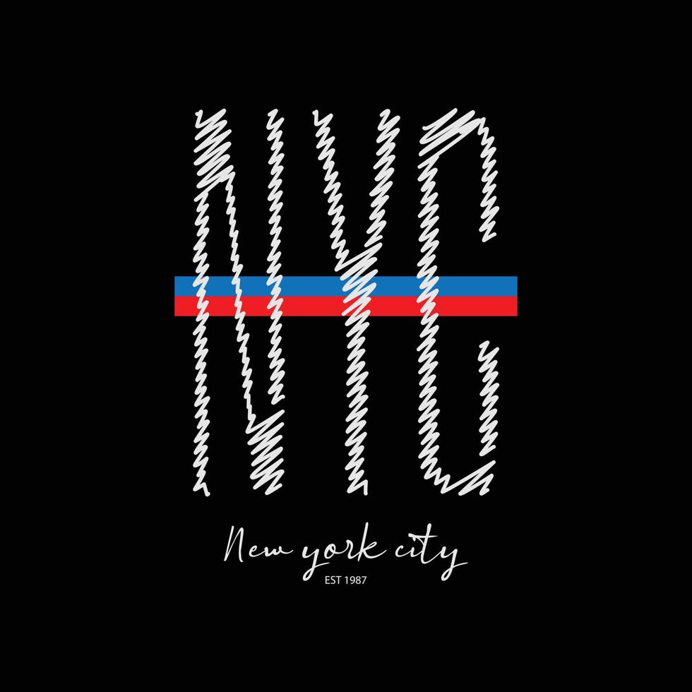 nyc illustratie typografie. perfect voor het ontwerpen van een t-shirt vector