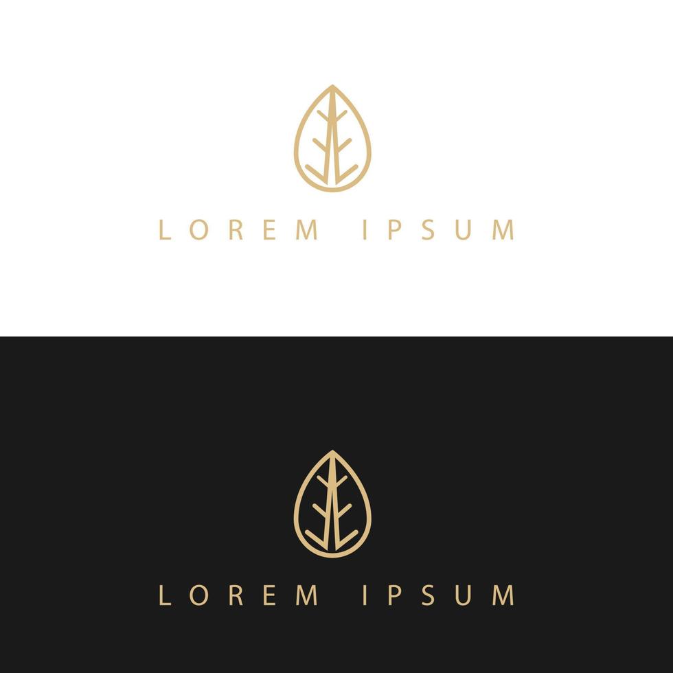 eenvoudig elegant modern goud blad logo vector elementen