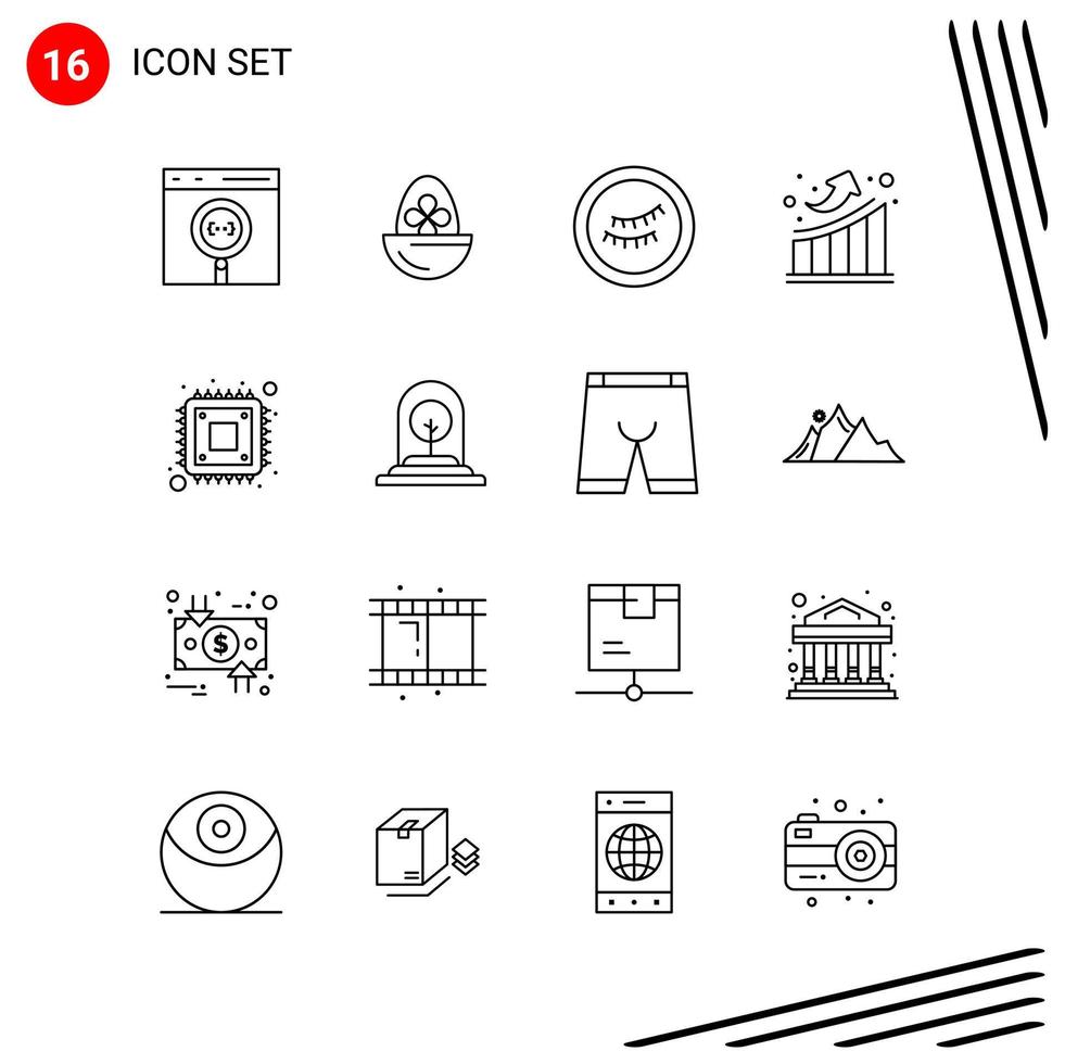 verzameling van 16 vector pictogrammen in lijn stijl pixel perfect schets symbolen voor web en mobiel lijn icoon tekens Aan wit achtergrond 16 pictogrammen