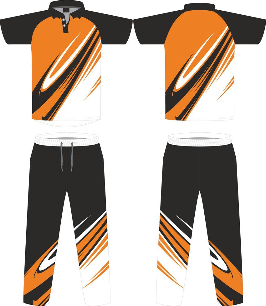 krekel uniform reeks met voorkant en terug visie sport- krekel t-shirt Jersey en bodem broek ontwerp sjabloon, bespotten omhoog vector