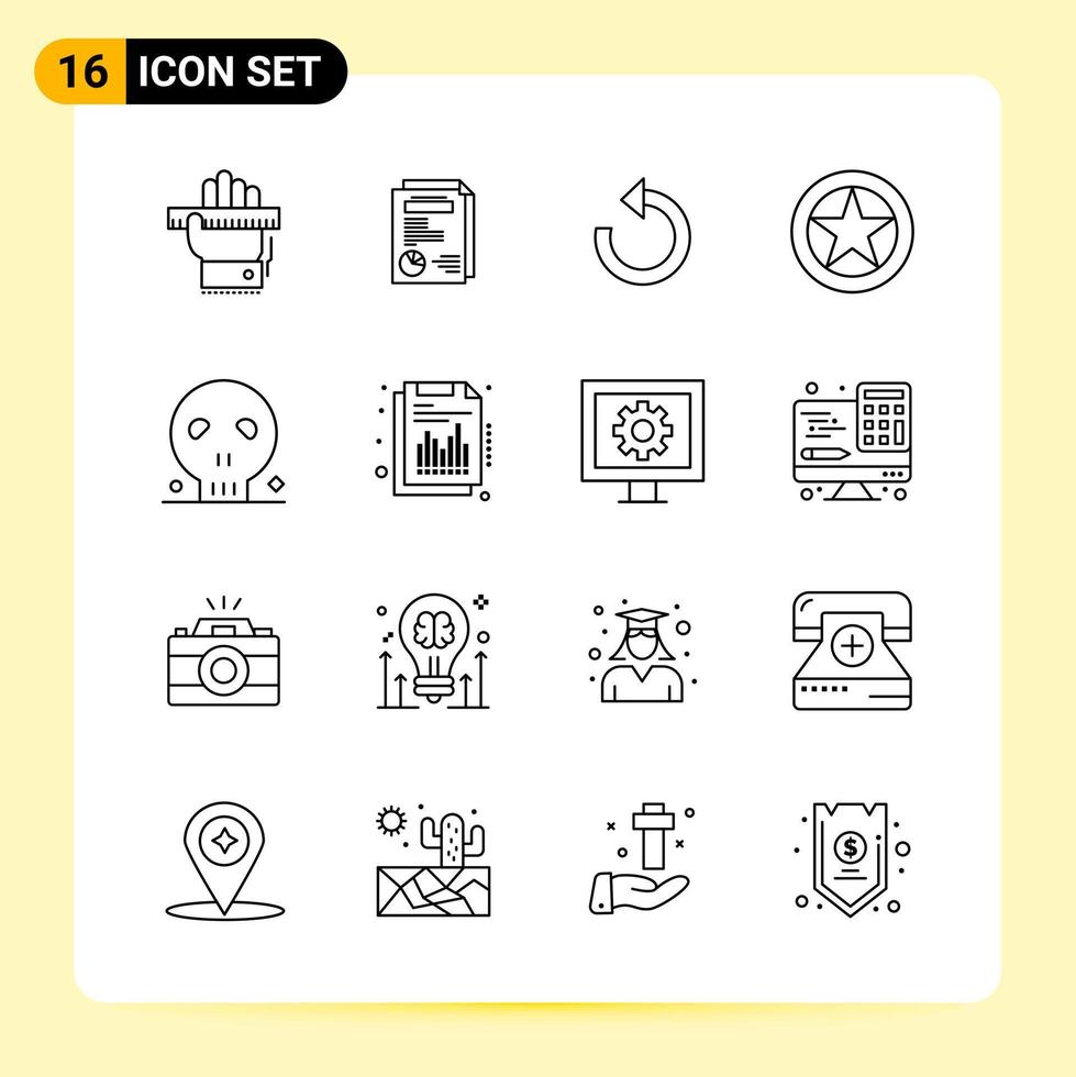 16 creatief pictogrammen voor modern website ontwerp en snel reagerend mobiel apps 16 schets symbolen tekens Aan wit achtergrond 16 icoon pak vector