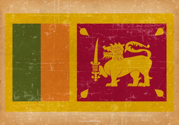 Grunge Vlag van Sri Lanka vector