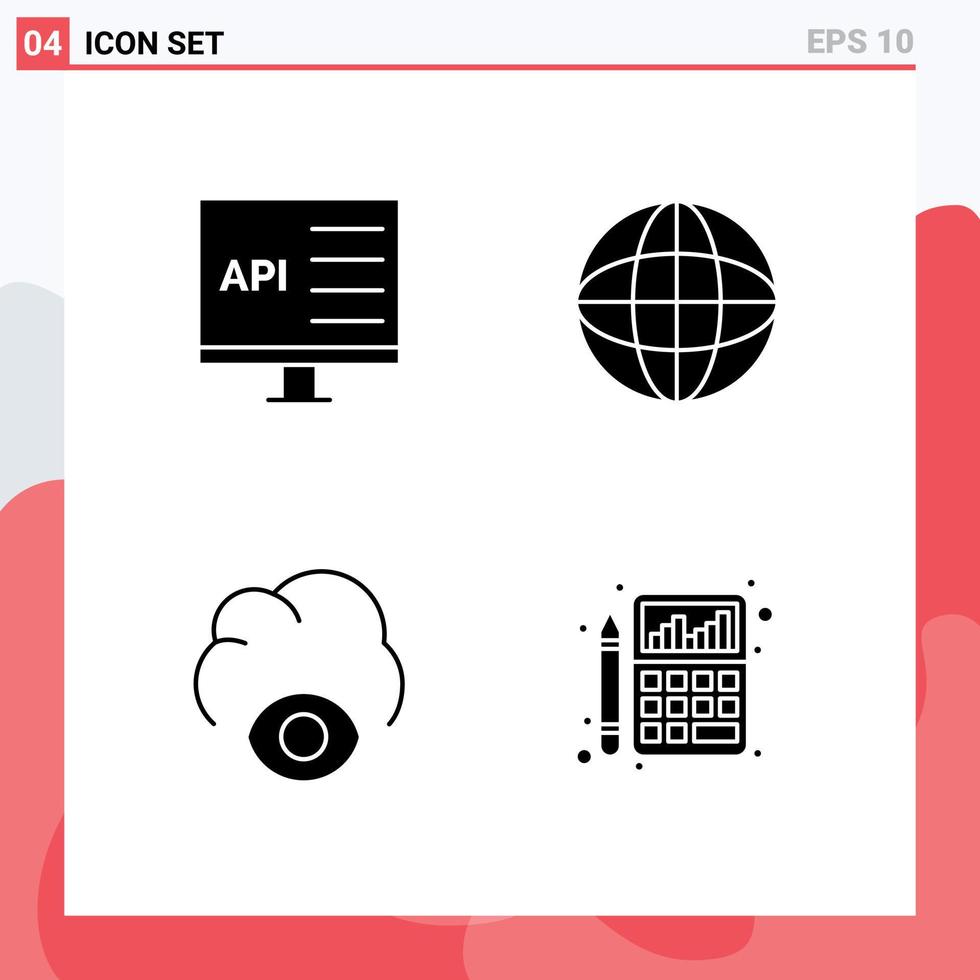 4 creatief pictogrammen modern tekens en symbolen van app wolk ontwikkelen wereldbol god bewerkbare vector ontwerp elementen