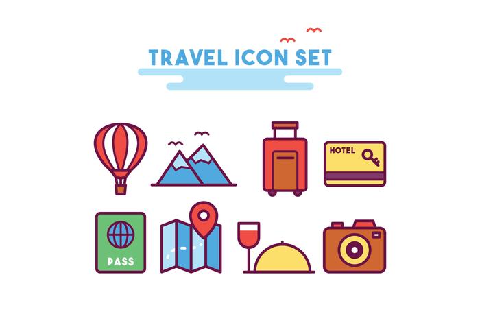 Reizen Icon Set vector