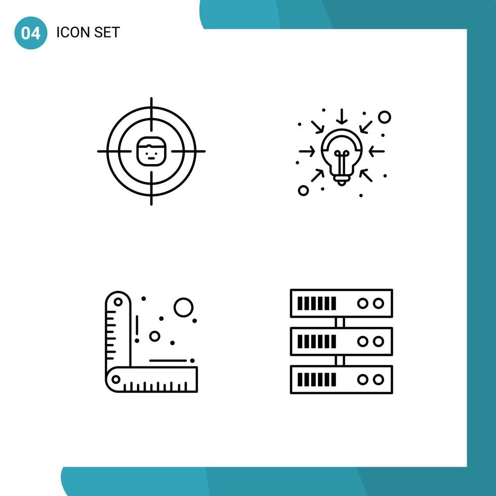 4 creatief pictogrammen modern tekens en symbolen van bedrijf ontwerp Onderzoek ideeën heerser bewerkbare vector ontwerp elementen