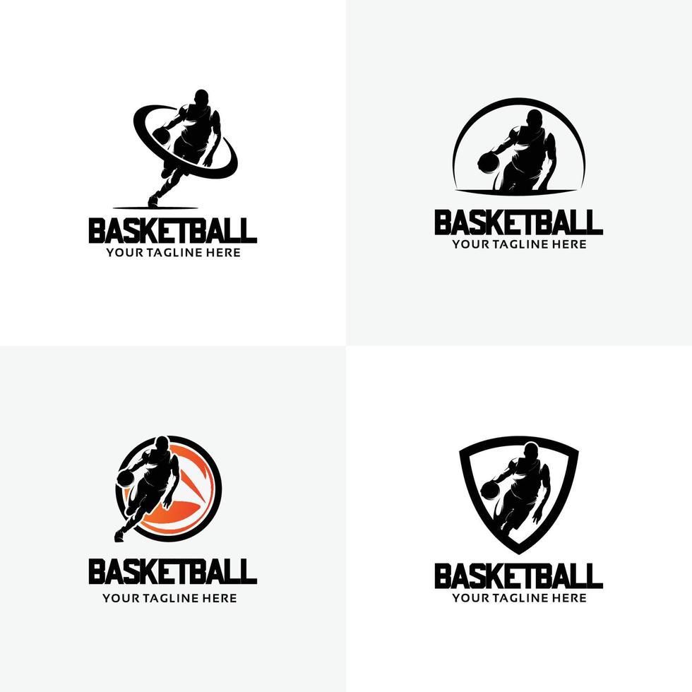 reeks van basketbal logo ontwerp Sjablonen vector