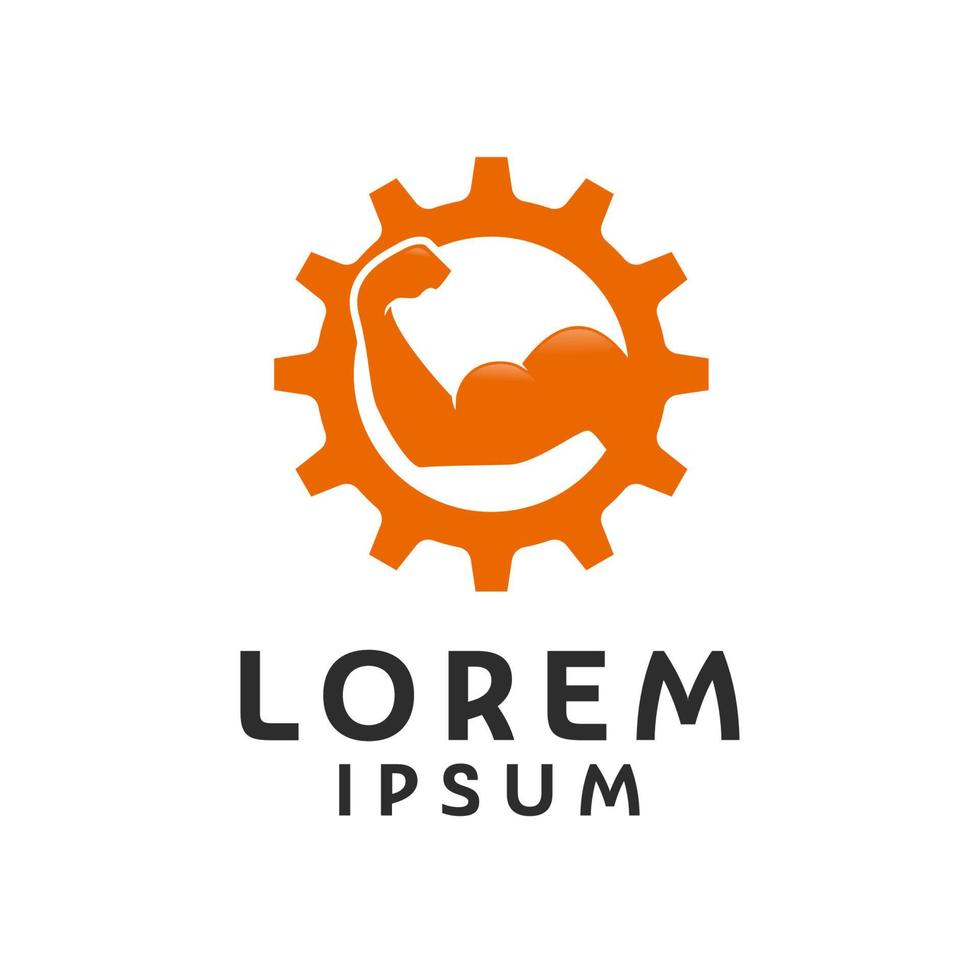 uitrusting spier logo ontwerp sjabloon vector