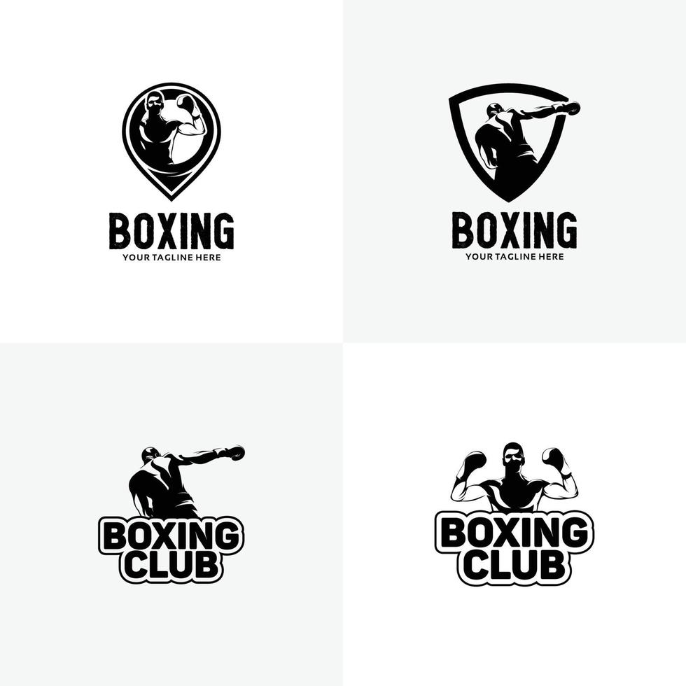 reeks van boksen logo ontwerp Sjablonen vector