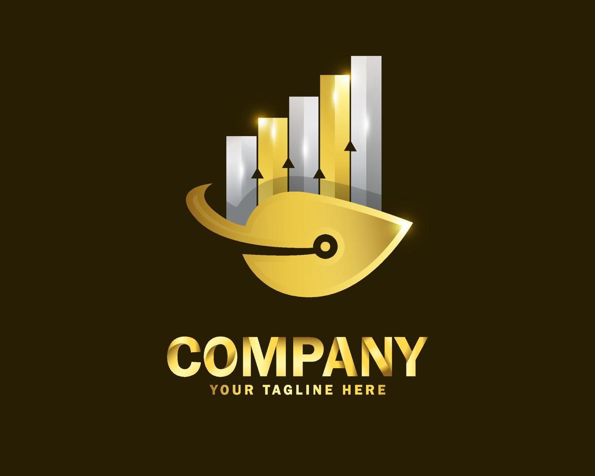 luxe goud blad financiën logo ontwerp sjabloon vector