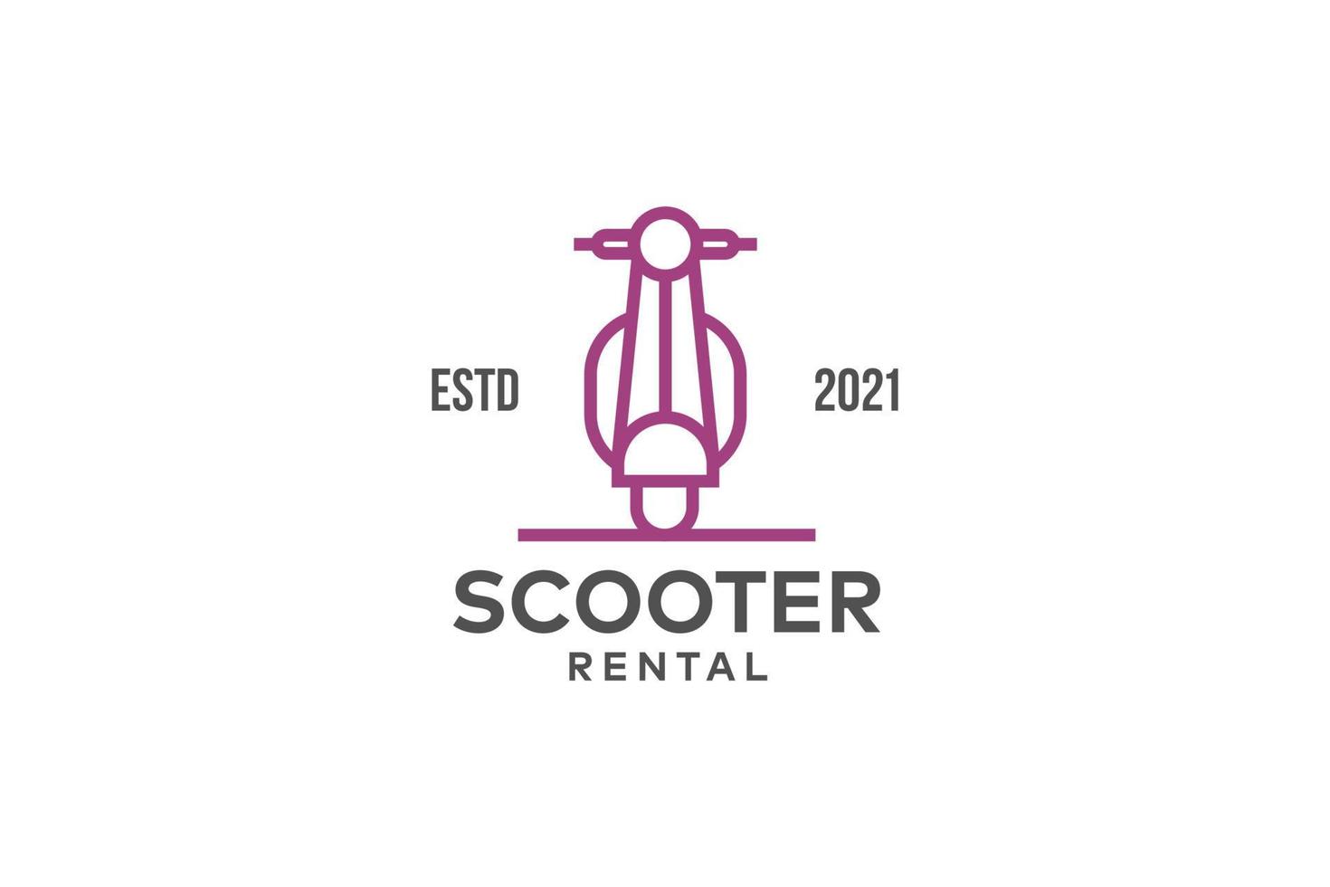 scooter verhuur lijn logo ontwerp sjabloon vector